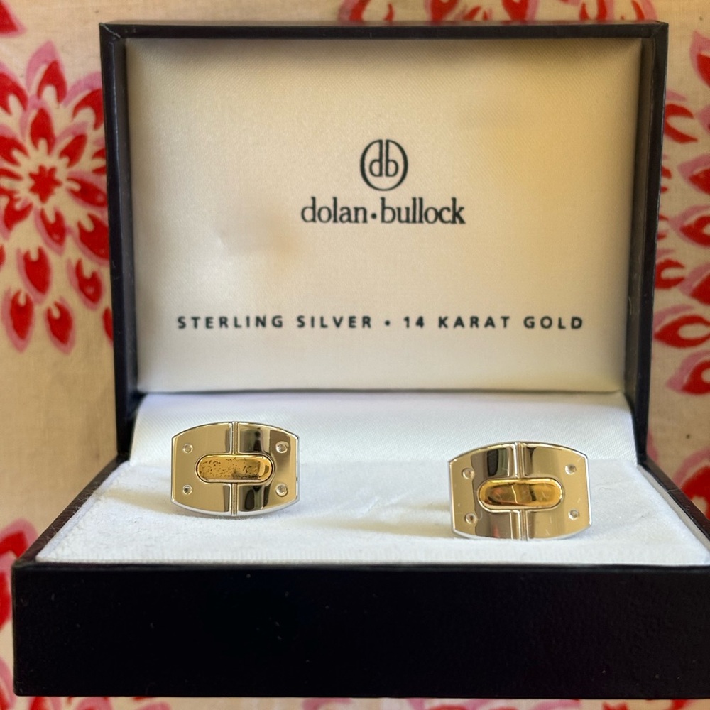 Dolan Bullock Sterling Silver and 14k Gold Cuff Links